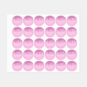 Rosa Glitzer Tropfen Etiketten (Blatt)