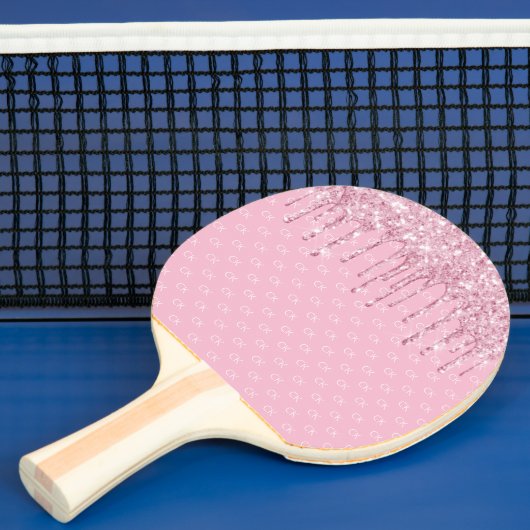 Rosa Glitzer Tropfen Funkelmonogramm-Muster Tischtennis Schläger (InSitu)