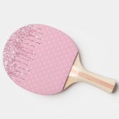 Rosa Glitzer Tropfen Funkelmonogramm-Muster Tischtennis Schläger (Seitenansicht)