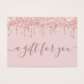 Rosa Glitzer Tropfen Geschenkgutschein für kleine (Vorderseite)
