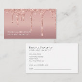 Rosa Glitzer Tropfen Haarfärbemittel Visitenkarte (Vorne/Hinten)