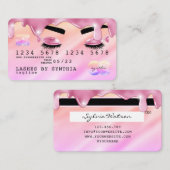Rosa Glitzer Tropfen Kreditkartenstrophen Visitenkarte (Vorne/Hinten)