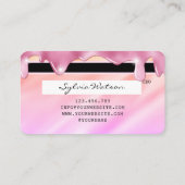 Rosa Glitzer Tropfen Kreditkartenstrophen Visitenkarte (Rückseite)