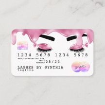 Rosa Glitzer Tropfen Kreditkartenstrophen