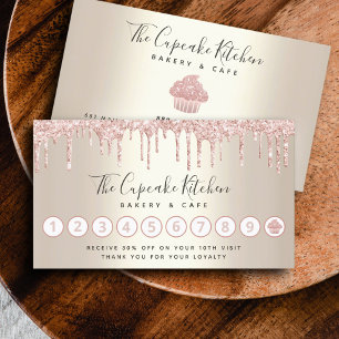 Rosa Glitzer Tropfen Kuchen Konditorei Koch Gold Treuekarte