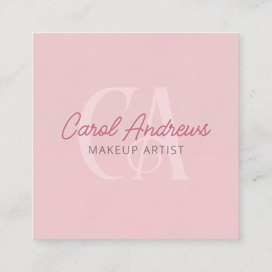 Rosa Glitzer Tropfen Makeup Artist Lash Beauty Sal Quadratische Visitenkarte (Rückseite)