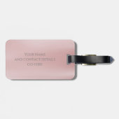 Rosa Glitzer Tropfen Monogram Elegante Girly Scrip Gepäckanhänger (Rückseite horizontal)