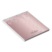 Rosa Glitzer Tropfen Monogramm-Initialen Notizblock (angewinkelt)
