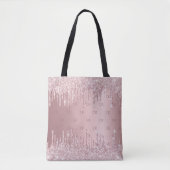 Rosa Glitzer Tropfen monogramm Tasche (Vorderseite)