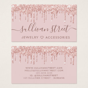 Rosa Glitzer Tropfen Schmuck Boutique Business Car