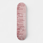 Rosa Glitzer-Tropfen Skateboard (Vorne)