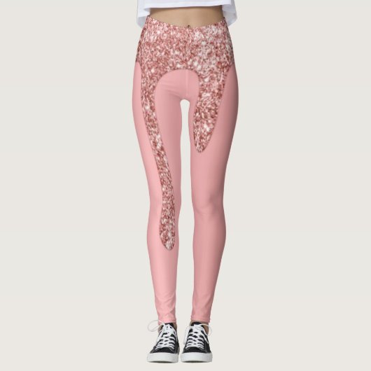 Rosa Glitzer Tropfen Sparkasse Muster Yoga Ameisen Leggings (Vorderseite)