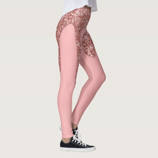 Rosa Glitzer Tropfen Sparkasse Muster Yoga Ameisen Leggings (Rechts)