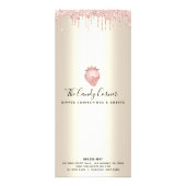 Rosa Glitzer Tropfen Strawberry Dessert Gold Menü (Hinten)