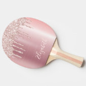 Rosa Glitzer Tropfen Tischtennis Schläger (Seitenansicht)