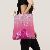 Rosa Glitzer Tropfen Totbeutel Tasche (Von Nahem)