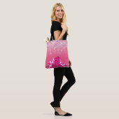 Rosa Glitzer Tropfen Totbeutel Tasche (Am Model)