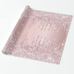 Rosa Glitzer Tropfen zum Geburtstag funkeln staubi Geschenkpapier<br><div class="desc">Elegante,  klassische,  glamouröse und feminine Party-Verpackungsblätter. Eine mädchenhaft staubige Rose,  rosa Farbverlauf Hintergrund mit Imitaten Glitzer Tropfen,  Farbe Tropflook. Ideal für ein mädchenhaftes Geburtstagsgeschenk.</div>