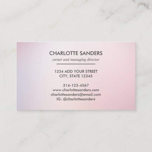 Rosa Glitzer tropfende Farbe Visitenkarte (Rückseite)