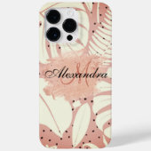 Rosa Glitzer Tropische Blätter Case-Mate iPhone Hülle (Rückseite)