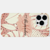 Rosa Glitzer Tropische Blätter Case-Mate iPhone Hülle (Rückseite (Horizontal))
