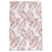 Rosa Glitzer Tropische Blätter Mittlere Geschenktüte (Vorderseite)