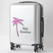 Rosa Glitzer Tropischer Palmenbaum Aufkleber (Koffer)