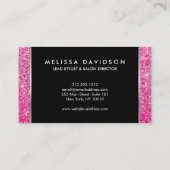 Rosa Glitzer und Glamour Beauty Business Card Visitenkarte (Rückseite)