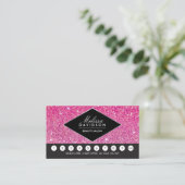 Rosa Glitzer und Glamour Salon Loyalität Karte (Stehend Vorderseite)