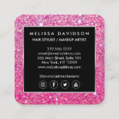 Rosa Glitzer und Glamour Schönheit Quadratische Visitenkarte (Rückseite)