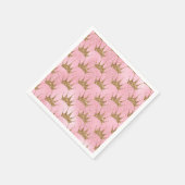 Rosa Glitzer und goldenes Kronenmuster Serviette (Ecke)