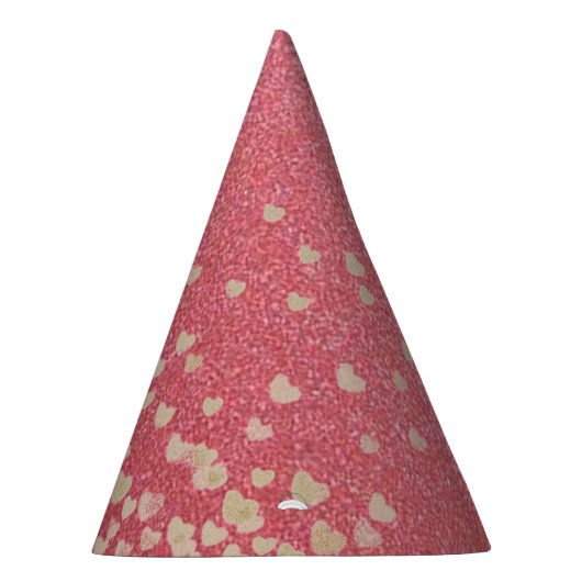 Rosa Glitzer und Herz Partyhütchen (Rechts)
