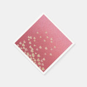 Rosa Glitzer und Herz Serviette (Ecke)