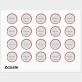 Rosa Glitzer und leichtes Silver Wedding Monogram Runder Aufkleber (Blatt)