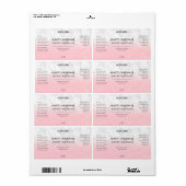 Rosa Glitzer- und Marmorserumetiketten (Vorne)