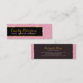 Rosa Glitzer- und Metallgoldenakzente Mini Visitenkarte (Vorne/Hinten)