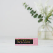 Rosa Glitzer- und Metallgoldenakzente Mini Visitenkarte (Stehend Vorderseite)