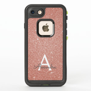 Rosa-Glitzer und Monogramm