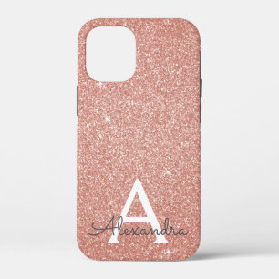 Rosa-Glitzer und Monogramm Case-Mate iPhone Hülle