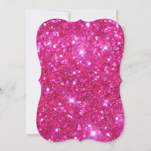 Rosa Glitzer und rosa Brautparty Einladung (Rückseite)