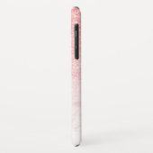 Rosa Glitzer und Rose-Goldmarmor Case-Mate iPhone Hülle (Hinten/Links)