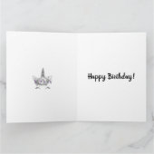 Rosa Glitzer und Silber Einhorn Karte (Innenseite)