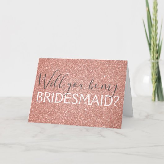Rosa Glitzer und Sparkle Bridesmaid Einladung (Vorderseite)