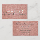 Rosa Glitzer und Sparkle Hallo Visitenkarte (Vorne/Hinten)