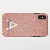 Rosa-Glitzer und Sparklogramm Case-Mate iPhone Hülle (Rückseite (Horizontal))