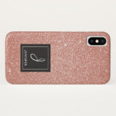 Rosa-Glitzer und Sparklogramm Case-Mate iPhone Hülle (Rückseite (Horizontal))