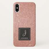 Rosa-Glitzer und Sparklogramm Case-Mate iPhone Hülle (Rückseite)