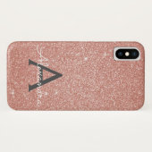 Rosa-Glitzer und Sparklogramm Case-Mate iPhone Hülle (Rückseite (Horizontal))