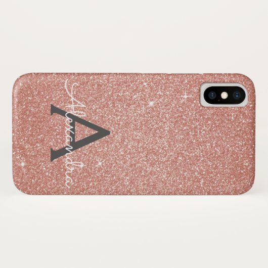 Rosa-Glitzer und Sparklogramm Case-Mate iPhone Hülle (Rückseite (Horizontal))