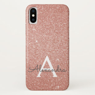 Rosa-Glitzer und Sparklogramm iPhone X Hülle